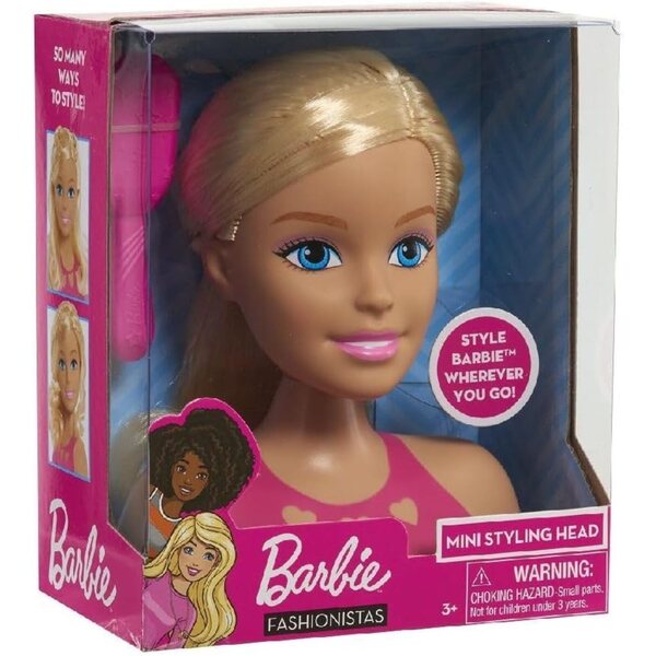 Barbie Mini Testa Styling Bionda per Acconciature e Giochi Creativi Bambini