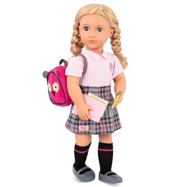 Our Generation Hally Poupée School 46 cm avec chiot et vêtements de sport