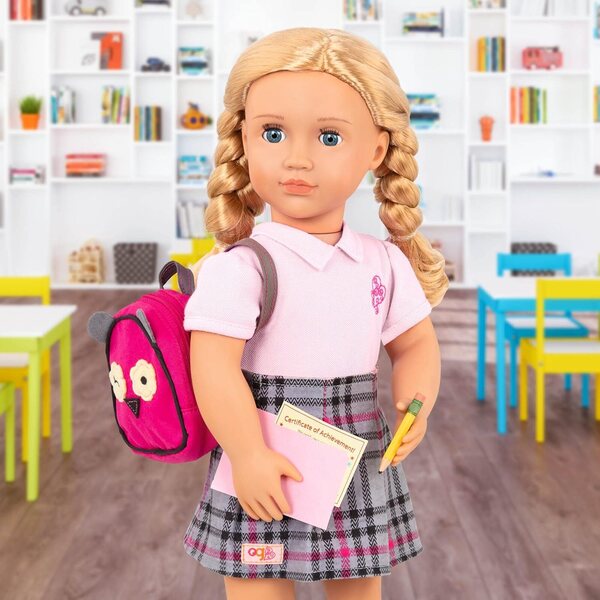Our Generation Hally Poupée School 46 cm avec chiot et vêtements de sport