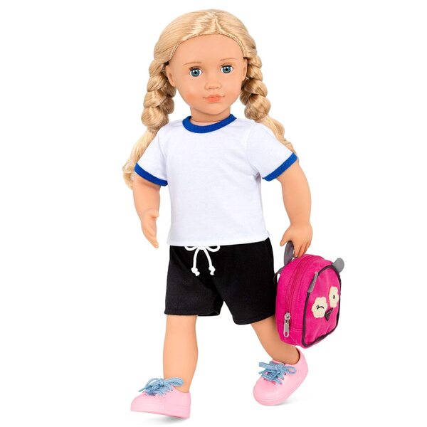 Our Generation Hally Poupée School 46 cm avec chiot et vêtements de sport