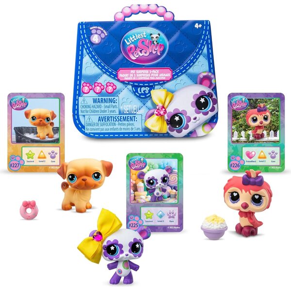 Littlest Pet Shop Pet Surprise 3-pack serie 4 - Set van 3 mini-huisdierfiguurtjes