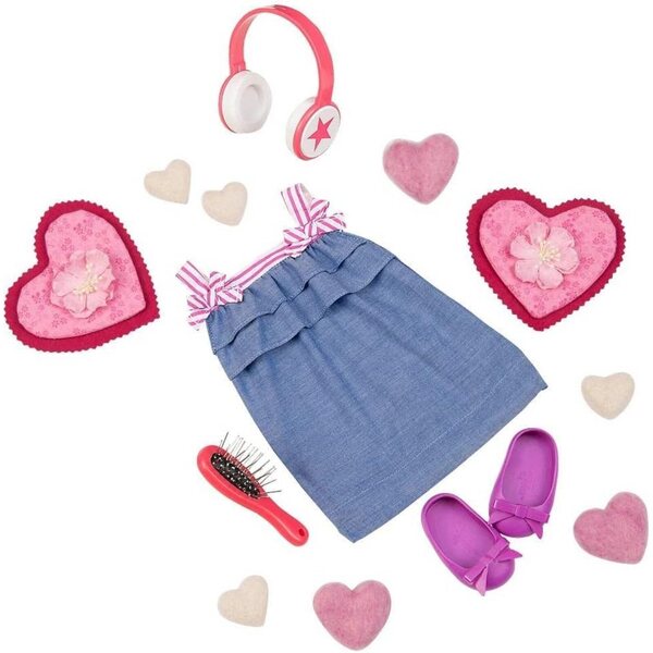 Vores generation Layla Puppe 46 cm med Partyoutfit og musiktilbehør