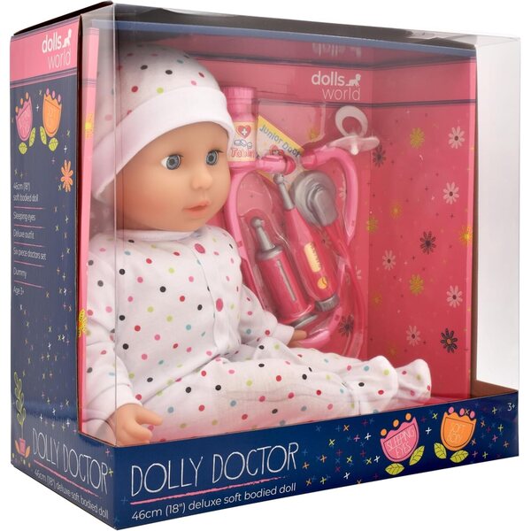 Dolls World Dolly Doctor 46 cm - Poupée Medica con Vestito Deluxe e Accessori