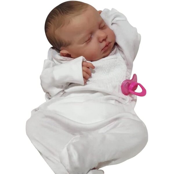 Lonian Neugeborene Puppe 50 cm realistisch mit Baumwollkörper und handbemalten Haaren