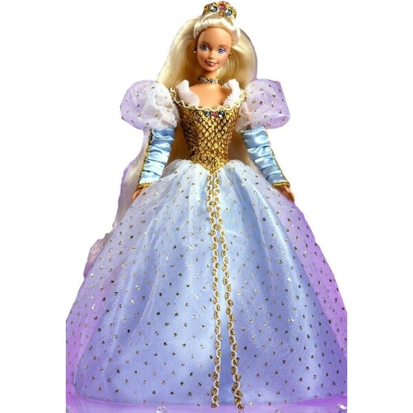 Barbie Aschenputtel mit blauem Kleid und goldener Krone – Mattel-Puppe 1997