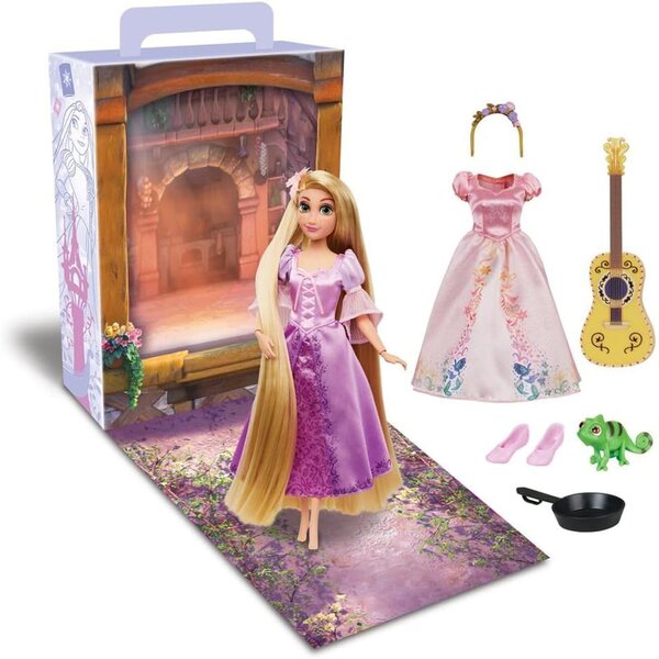 Disney Rapunzel 11-Zoll-Puppe mit zusätzlichem Kleid, inklusive Pascal und Malbuch