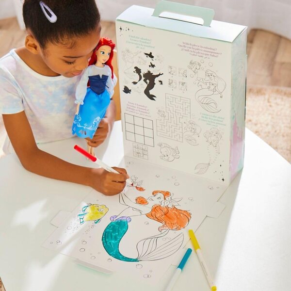 Arielle, die kleine Meerjungfrau, Disney-Puppe, 28 cm, mit zusätzlichem Kleid und Malbuch inklusive