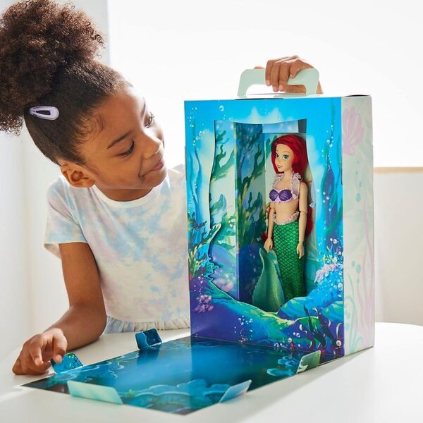 Arielle, die kleine Meerjungfrau, Disney-Puppe, 28 cm, mit zusätzlichem Kleid und Malbuch inklusive