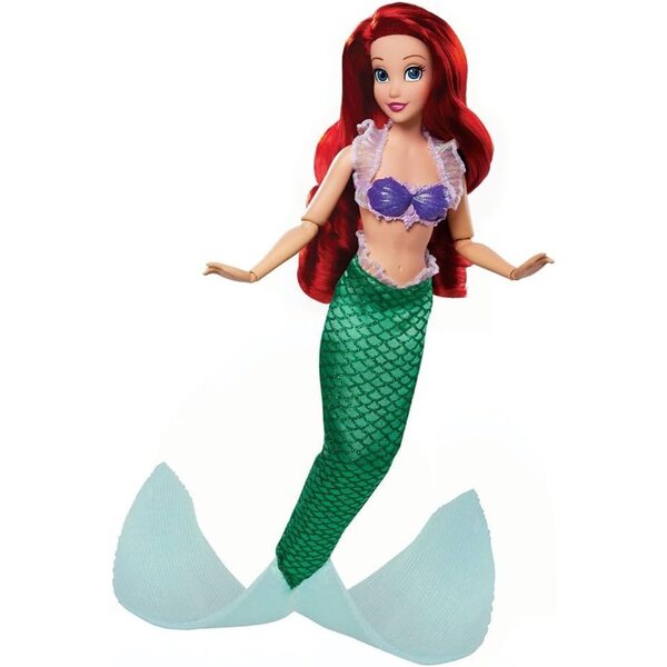 Arielle, die kleine Meerjungfrau, Disney-Puppe, 28 cm, mit zusätzlichem Kleid und Malbuch inklusive
