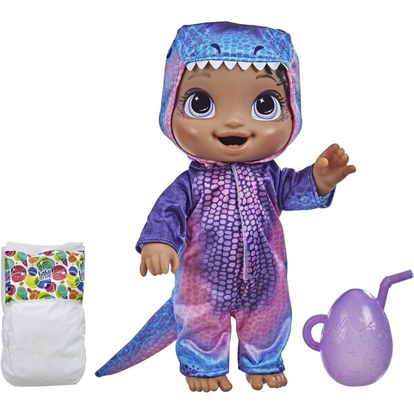 Baby Alive BA Dino Cuties BLKH – Interaktive Puppe für Pflege und Spaß