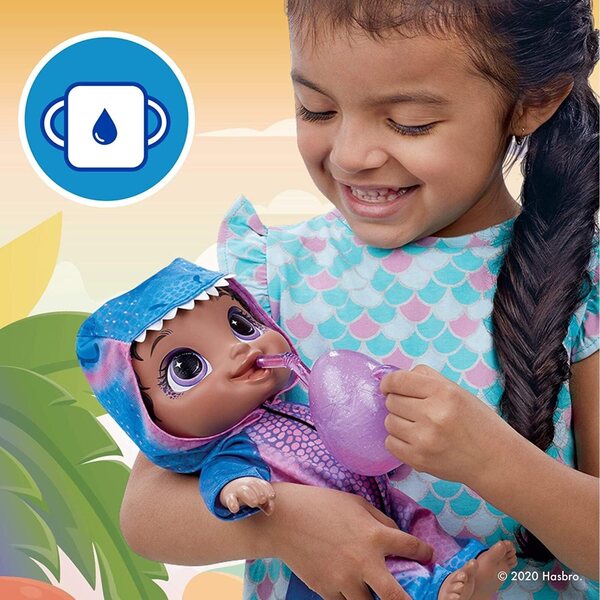Baby Alive BA Dino Cuties BLKH – Interaktive Puppe für Pflege und Spaß