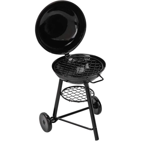 Kikumi Mini Forno Barbecue 1:12 in Ferro per Casa delle Bambole con Ruote Mobili