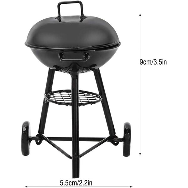 Kikumi Mini Forno Barbecue 1:12 in Ferro per Casa delle Bambole con Ruote Mobili