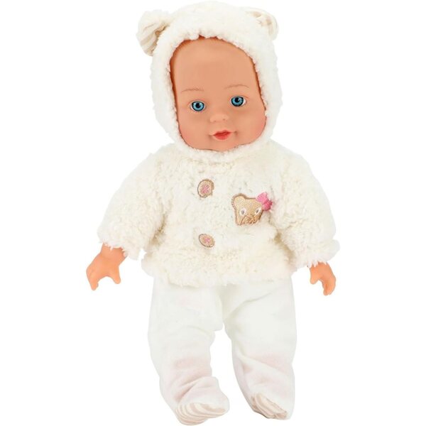 Toi-Toys Schöne Babypuppe im Kindersitz 33 cm für Mädchen 2-8 Jahre