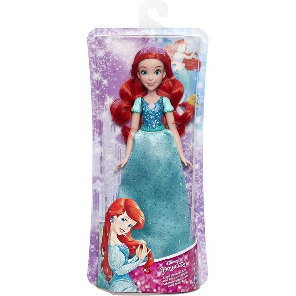 Arielle Disney Princess-Puppe mit Glitzerrock, Krone und Schuhen – ab 3 Jahren