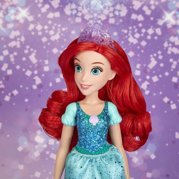 Arielle Disney Princess-Puppe mit Glitzerrock, Krone und Schuhen – ab 3 Jahren