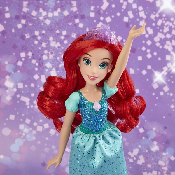 Arielle Disney Princess-Puppe mit Glitzerrock, Krone und Schuhen – ab 3 Jahren