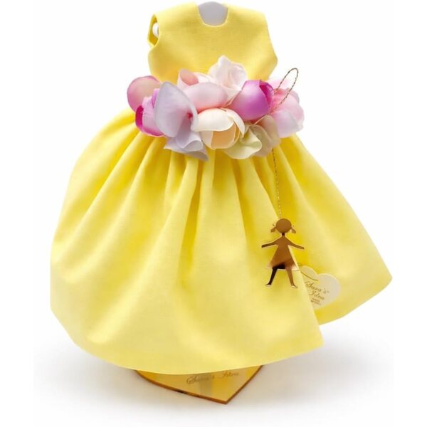 Sara’s Idea vestitino in cotone con cintura di fiori e bambolina profumata