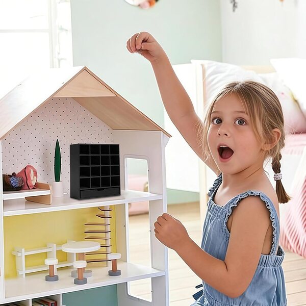 Libreria Casa delle Bambole 12 Scomparti Miniatura Leggera e Precisa per Bambini