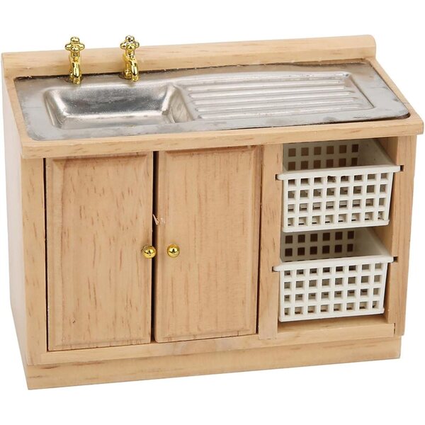 Naroote 1:12 Miniatur-Waschtisch aus Birke für Puppenhaus