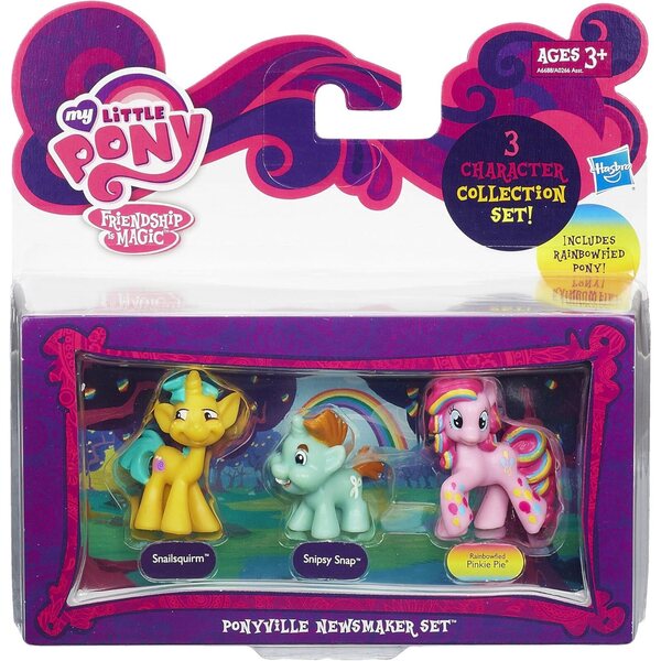 My Little Pony Ponyville Newsmaker Set mit Pinkie Pie Regenbogen und 2 Ponyfreunden