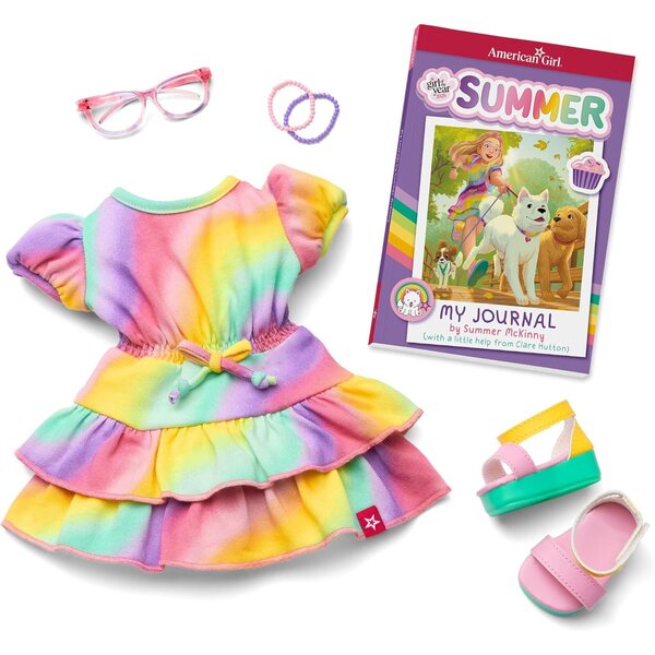 American Girl Summer 18" mit illustriertem Tagebuch und farbenfroher Kleidung