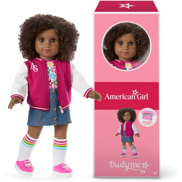 American Girl Truly Me 18" mit braunen Augen und natürlichem dunklen lockigen Haar
