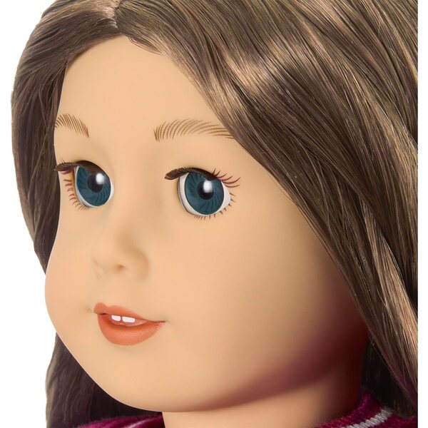 American Girl Truly Me 18-Zoll-Puppe mit blauen Augen, welligem Haar und komplettem Outfit