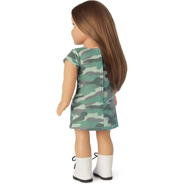 American Girl Truly Me 18-Zoll-Puppe mit braunen Augen und Tarnoutfit
