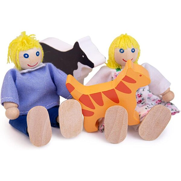 Bigjigs Toys Casa delle Bambole in Legno Family - Giocattolo Educativo e Sostenibile