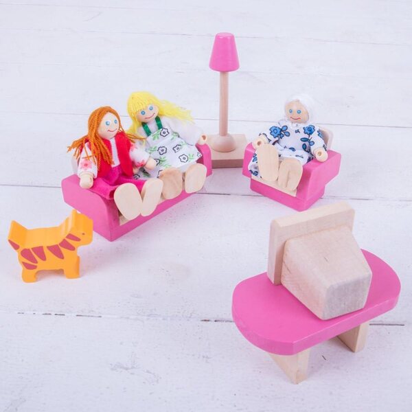 Bigjigs Toys Casa delle Bambole in Legno Family - Giocattolo Educativo e Sostenibile