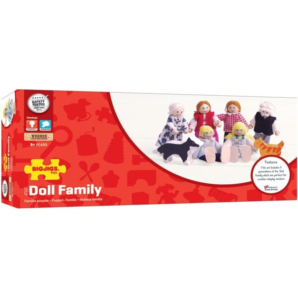 Bigjigs Toys Casa delle Bambole in Legno Family - Giocattolo Educativo e Sostenibile