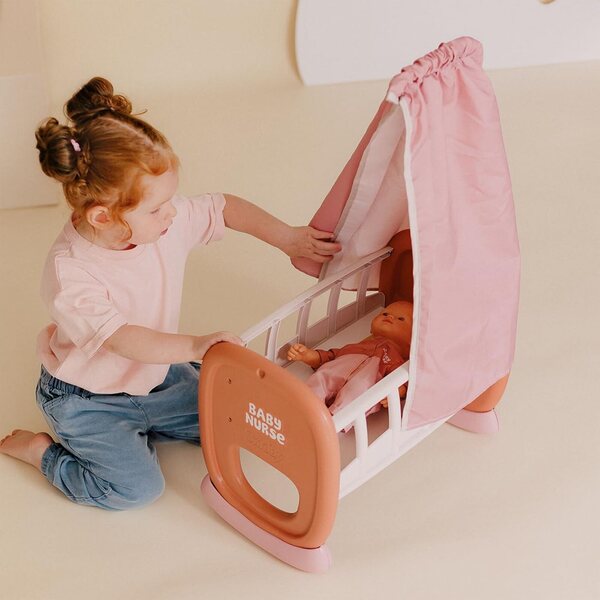 Smoby Baby Nurse: Wiege für Puppen bis 42 cm mit waschbarem Stoff, ab 18 Monaten