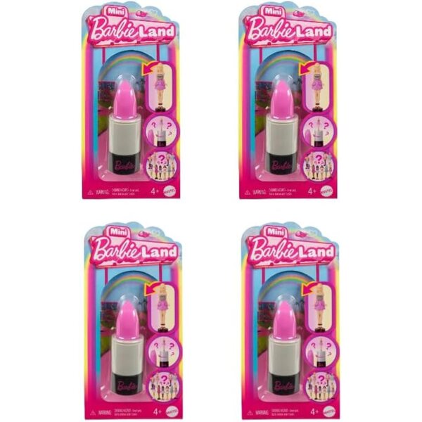 Mini BarbieLand Fashionistas - 4 Mini Barbie in Tubo Rossetto, 1,5 Pollici