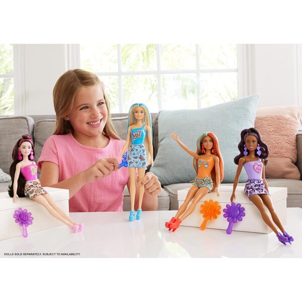 Barbie Color Reveal Groovy 60s mit 6 Überraschungen und Modeaccessoires