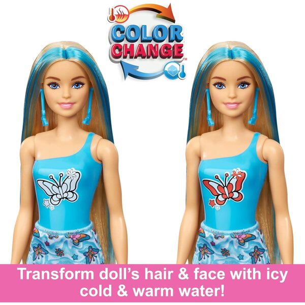Barbie Color Reveal Groovy 60s mit 6 Überraschungen und Modeaccessoires