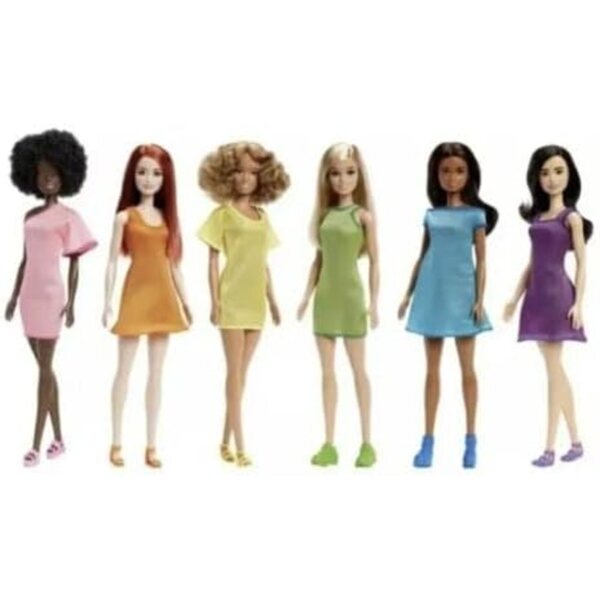 Barbie 6 Puppen-Set mit Regenbogen-Kleidung, Frühlings- und Ethno-Mode für Mädchen