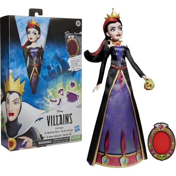 Hasbro Disney Villains – Evil Queen Puppe mit abnehmbarer Kleidung und Zubehör, 28 cm