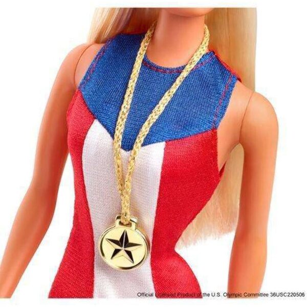 Barbie 1975 Goldmedaillen-Puppen-Reproduktion mit Olympiamedaille und Echtheitszertifikat
