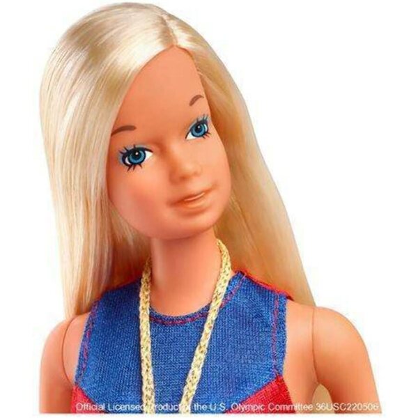 Barbie 1975 Goldmedaillen-Puppen-Reproduktion mit Olympiamedaille und Echtheitszertifikat