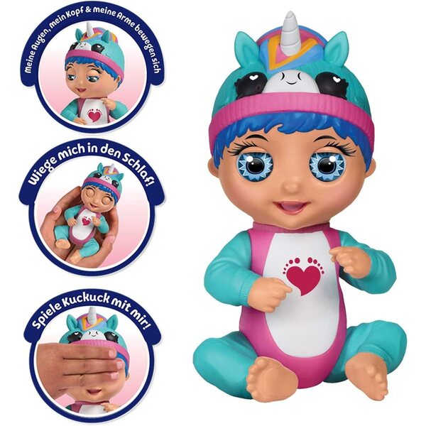 BANDAI Tiny Toes Luna: Interaktive Mini-Puppe 14 cm, die auf Deutsch spricht
