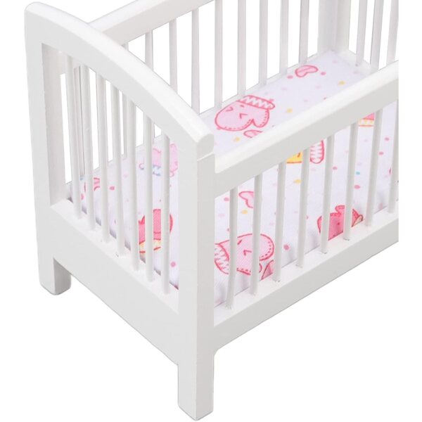 Culla per Bambole in Legno ZJchao Miniatura 1:12 per Casa delle Bambole e Gioco