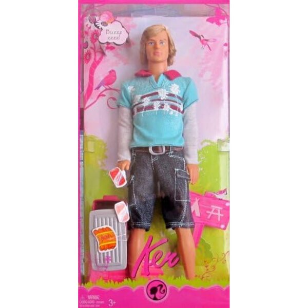 Barbie Family Ken Camping 2008 – Vintage-Sammelpuppe mit Kühler