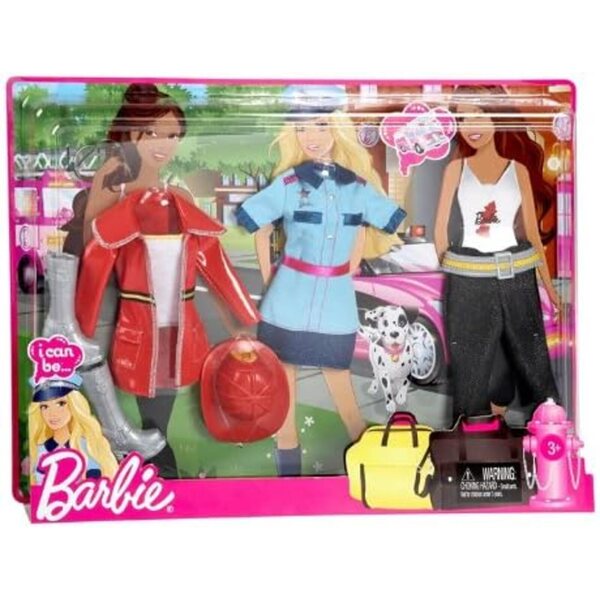 Barbie V3111 – Puppen-Outfits mit 2 Heldinnenberufen für Kinder ab 3 Jahren