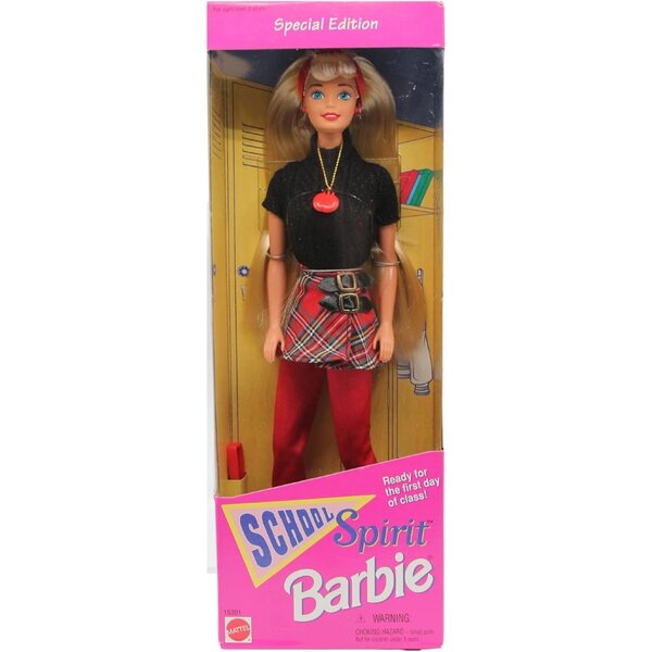 Barbie School Spirit 1995 Special Edition mit schwarz-rot kariertem Outfit