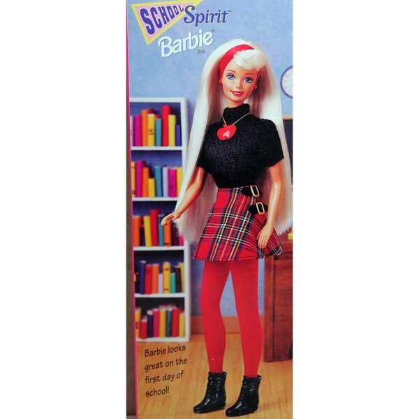 Barbie School Spirit 1995 Special Edition mit schwarz-rot kariertem Outfit