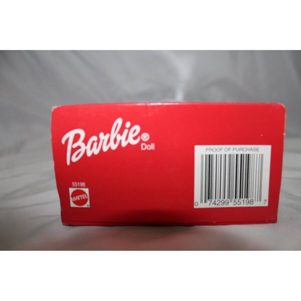 Barbie Seasons Sparkle 2001 im eleganten roten Kleid mit Schneeflocken