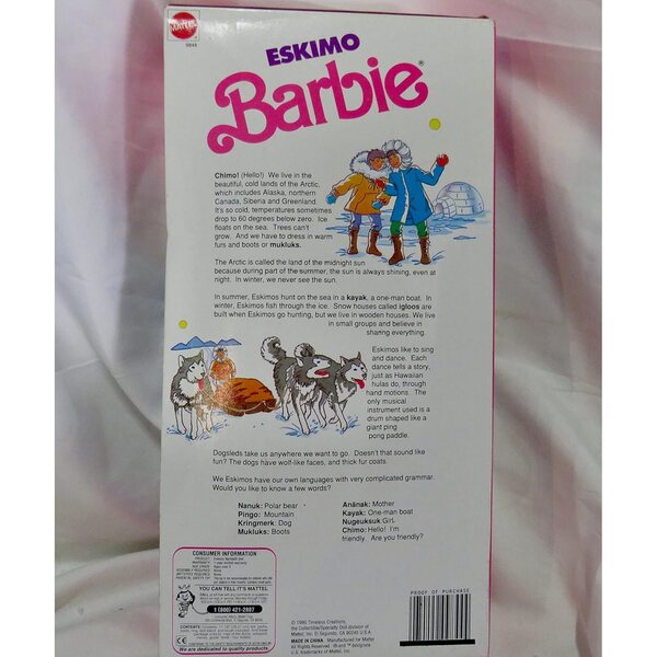 Dolls of the World Collection Barbie Eskimo Special Edition 1990 mit Ständer