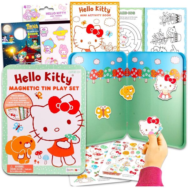 Hello Kitty Magnetic Creations – Set mit 40 magnetischen Teilen und Aufklebern für Kinder