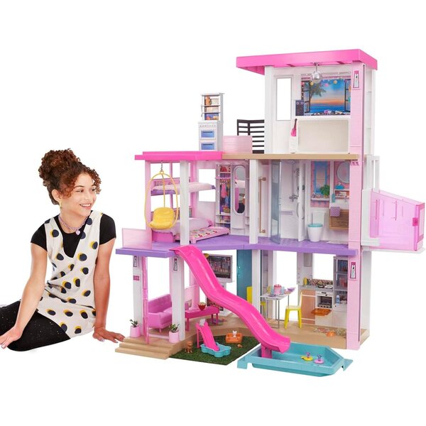 Barbie Dream House 3 Piani con Piscina, Ascensore e 75+ Accessori per Bambini 3+
